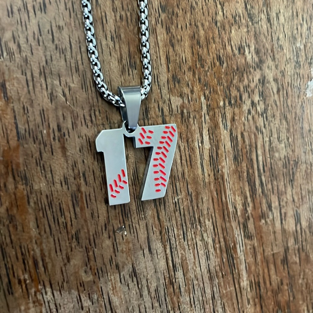 24 inch chain with a brand new #17 baseball charm
